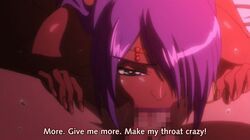 aishwarya_ray animated ass breasts dark_skin deep_throat deepthroat fellatio hair irrumatio koutetsu_no_majo_anneroze large_breasts oral penis purple_hair subtitled testicles