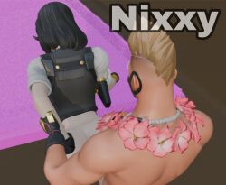1girl1boy anal anal_sex ass bedroom big_ass blender bottomless_female cheating_wife drift_(fortnite) female flower_necklace fortnite fortnite:_battle_royale from_behind hand_support holding_wrist male male/female marigold_(fortnite) masked_male nixxy porn sex straight straight_sex summer_drift