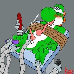 anus bondage cum cumshot dildo dino feet lube machine male nintendo paws penis slit solo_male super_mario_bros. tickle tickled tickling ticklish toes yoshi