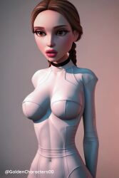 ai_generated animated bodysuit bouncing_breasts breasts geonosis goldencharacters padme_amidala star_wars tagme video