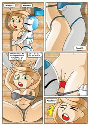 2girls android areolae breast_press breasts comic crossover cunnilingus disney erect_nipples female female_only gynoid human jenny_wakeman kim_possible kimberly_ann_possible machine multiple_females multiple_girls my_life_as_a_teenage_robot nipples oral pussy robot robot_girl smooth_skin teenager the_golden_soap_bar x^j^kny xj-9 yuri