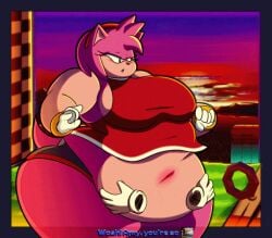 1girls amy_rose animated animated anthro ass belly belly_overhang bracelet breasts dress fat female female_focus female_only furry gloves hairband hedgehog hedgehog_humanoid hips large_ass large_breasts nobody-64 overweight overweight_female pink_fur pink_hair playing_with_belly sega sonic_(series) sonic_the_hedgehog_(series) squishing_belly stomach thick_thighs thighs tongue tongue_out weight_gain wide_hips