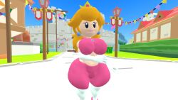 1girls 3d 3d_(artwork) alternate_version_available big_breasts big_thighs black_eyes blonde_hair breasts brooch clothed clothing crop_top crown curvy earrings elbow_gloves female female_only gloves heels kabalmystic_(style) light-skinned_female light_skin lips lipstick long_hair mario_(series) midriff nintendo no_nose outdoors paper_mario paper_peach pink_crop_top pink_heels pink_lipstick pink_shorts princess_peach shorts shortstack solo stockings thhypercombine12 thick thick_hips thick_thighs thighs white_gloves white_stockings wide_hips
