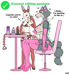 5_fingers anal_beads anthro balls beastars biped blush blush_lines breasts canid canine canis cellphone correct_gaming_posture daimo dildo duo electronics english_text erection fingers ftg_crossgender fti_crossgender fur genitals glans grey_body grey_fur gynomorph haru_(beastars) hi_res holding_cellphone holding_object holding_phone holding_smartphone humanoid_genitalia humanoid_penis intersex lagomorph legoshi_(beastars) leporid lube mammal meme mtg_crossgender mti_crossgender penis phone rabbit rule_63 sex_toy smartphone tail text vein veiny_penis wolf