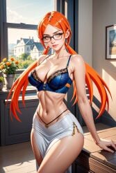 1girls ai_generated asian_female ass bangs_over_eyes big_breasts breasts choker eyelashes eyeshadow glasses goddess gold_eyes gold_jewelry hakaishinkalasharts hourglass_figure jewelry kalash light-skinned_female long_hair low_twintails messy naughty naughty_face naughty_smile night orange_hair pale-skinned_female red_hair seductive seductive_look straight_hair thick_ass thick_legs thick_lips thick_thighs thighs twintails yellow_eyes