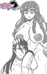 1boy 1futa areolae balls bangs better_version_at_source big_breasts big_penis bleach breasts breasts_bigger_than_head bukimimata byakuya_kuchiki duo erection futanari hand_on_head huge_breasts huge_cock human kuchiki_byakuya large_breasts large_penis long_hair male meninas_mcallon nipples nude partial_male penis standing twitter_sample