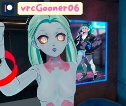 cyberpunk:_edgerunners meme pointing_at_object rebecca_(edgerunners) small_breasts vrcgooner06 vrchat