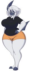 absol anthro big_breasts breasts dewwydarts dewwydartz female furry game_freak law_(dewwydartz) nintendo pokemon pokemon_(species) solo tagme thick_thighs thighs_bigger_than_head white_background wide_hips