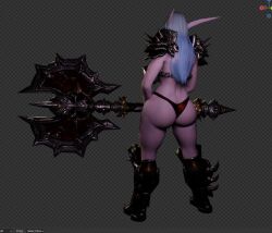 1girls 3d aria_starchaser big_ass bikini blizzard_entertainment huge_breasts night_elf night_elf_female original_character pink_skin snoopz solo thick_thighs thighs warcraft white_hair wide_hips world_of_warcraft