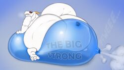 anthro ass balloon balloon_popping big_ass big_butt borisalien deflation dragon enormous_ass enormous_butt fat fat_ass horn horns looking_back male male_only nude reptile scalie sequence solo tail whistle white_body