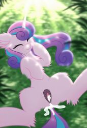 ai_generated closed_eyes closed_eyes cum_in_pussy cum_on_body equine equine_genitalia equine_pussy flurry_heart_(mlp) friendship_is_magic hasbro laying_down my_little_pony