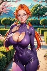 1girls ai_generated asian_female ass bangs_over_eyes big_breasts breasts choker eyelashes eyeshadow glasses goddess gold_eyes gold_jewelry hakaishinkalasharts hourglass_figure jewelry kalash light-skinned_female long_hair low_twintails messy naughty naughty_face naughty_smile night orange_hair pale-skinned_female red_hair seductive seductive_look straight_hair thick_ass thick_legs thick_lips thick_thighs thighs twintails yellow_eyes