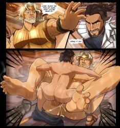 2boys 2d 2d_(artwork) 3panels anal anal_sex angry barefoot cocky comic cum cum_in_ass cum_inside cumming_while_penetrating curled_toes deity emissionswhite european_mythology eyes_rolling_back facial_hair feet_up fortnite fortnite:_battle_royale gay greek_mythology hairy_male instant_loss_2koma male male/male male_only male_penetrated male_penetrating_male mating_press muscular muscular_male musk musk_clouds mythology perseus_(fortnite) plap_(sound) public_domain sandals size_difference small_dom_big_sub sound_effects text text_bubble two_panel_image younger_penetrating_older zeus_(fortnite)