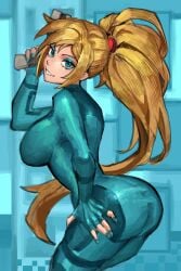 ass female female_only metroid nintendo saiykik samus_aran sideboob solo tagme zero_suit zero_suit_samus