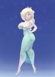 bimbo blonde_hair breasts female female_only lickagoat mario_(series) nintendo princess_rosalina solo super_mario_galaxy tagme