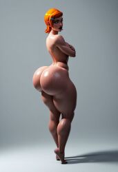 1girls ai_generated ass ben_10 big_ass bubble_butt dumptruck_ass dumptruck_butt gwen_tennyson gwen_tennyson_(classic) looking_at_viewer looking_back niduscharger redhead side_view voluptuous voluptuous_female