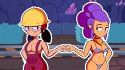 bikini brawl_stars jacky_(brawl_stars) shelly_(brawl_stars) supercell