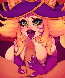 bewitching_neeko cat_ears cat_girl cat_tail catgirl harrowing_series league_of_legends male neeko penis saliva saliva_drip saliva_on_penis tales_from_the_rift_series witch witch_hat