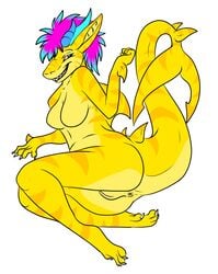 anthro dragon fish furry furry_only hybrid kuroryushin-kuma marine pussy shark sofie sparkledog teasing yellow