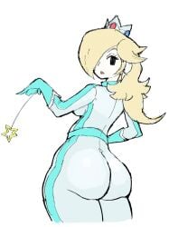 1girls ass bodysuit fapolantern female mario_(series) mario_kart princess_rosalina racing_suit solo thighs