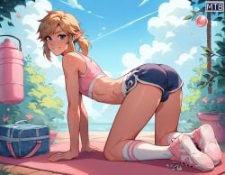 1boy ai_generated balls_in_buruma better_than_girls bulge_through_clothing femboy girly link mt8 sissy sneakers tagme the_legend_of_zelda