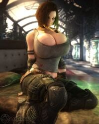 1girls 3d 3d_(artwork) alternate_breast_size big_breasts bob_cut breasts breasts_bigger_than_head brown_hair bulletstorm bust busty cargo_pants chest cleavage clothed clothed_female curvaceous curvy curvy_figure electronic_arts epic_games female female_focus female_only female_solo hair_over_one_eye huge_breasts human human_female human_only knee_pads large_breasts legs light-skinned_female light_skin lips looking_at_viewer mature mature_female medium_hair midriff midriff_peek people_can_fly solo solo_female thick thick_hips thick_legs thick_thighs thighs top_heavy top_heavy_breasts trishka_novak upper_body vaako waist watermark wide_hips