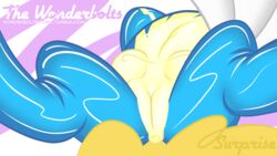 bodysuit crotchboob crotchboobs equine female friendship_is_magic latex my_little_pony pegasus surprise_(mlp) tagme taharon wings wonderbolts_(mlp)