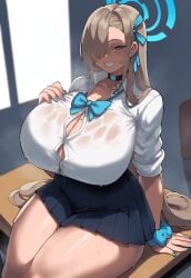 1girls ai_generated asuna_(blue_archive) blue_archive breasts cuffyai female hi_res hips huge_breasts large_breasts light-skinned_female light_skin long_hair thick_thighs thighs wide_hips