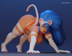 3d big_breasts blender catgirl cybrokrimson darkstalkers felicia_(darkstalkers) furry tail thick