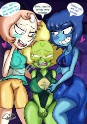 3girls cartoon_network gem_(species) gerjm lapis_lazuli_(steven_universe) pearl_(steven_universe) peridot_(steven_universe) steven_universe tagme