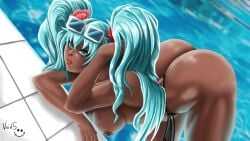 ass big_ass blue_eyes blue_hair brazil brazilian brazilian_female brazilian_miku brown_skin bubble_ass bubble_butt busty fat_ass female female_focus female_only hatsune_miku hourglass_figure long_hair pool poolside shades shades_above_head sunglasses sunglasses_on_head tagme tan tan_body tan_skin thick_ass thick_thighs twintails vocaloid voids wide_hips