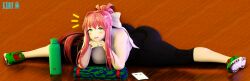 1girls 3d 3d_(artwork) ass big_ass big_breasts breasts bubble_butt clothing dat_ass doki_doki_literature_club fat_ass female female_only green_eyes huge_ass kiro93591529 large_ass looking_at_viewer monika_(doki_doki_literature_club) orange_hair pants png shirt shoes sleeveless_shirt solo splits thick_ass thick_thighs wide_hips