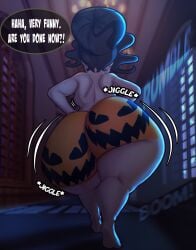 1girls ass ass_focus big_ass bodypaint bottom_heavy brown_hair bubble_butt dat_ass dialogue fat_ass female female_only halloween huge_ass indoors large_ass massive_ass mature mature_female morag_(the_loud_house) n-kosi n-kosi_(coloring) nude nude_female png pumpkin pumpkin_butt rear_view shortstack solo text the_loud_house thick_ass thick_thighs thunder_thighs walking wide_hips