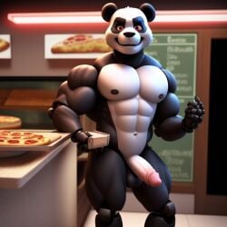 3d a ai_generated animatronic balls bear big_penis black_fur fazbear_fanverse fnaf furry furry_male furry_only gay giant_panda male male_only muscular muscular_male naked nightmare_at_charle's nude panda pedro_(nightmare_at_charle's) pizza sugar1989 two_tone_fur ursid ursine white_fur