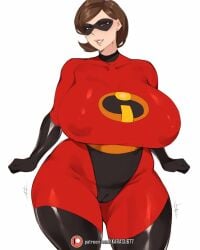 1girls bodysuit brown_hair elastigirl helen_parr huge_breasts karasuart07 milf tagme the_incredibles thick_thighs wide_hips