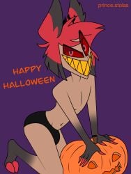 alastor_(hazbin_hotel) boner boner_in_underwear deer halloween hazbin_hotel pumpkin