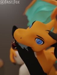 blowjob blowjob_face charizard dragon eye_contact furry furry_female furry_only looking_at_another looking_at_partner looking_at_viewer looking_pleasured looking_up pokemon pokemon_(species) saliva scalie