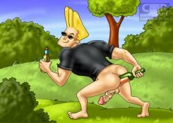 bad_art johnny_bravo johnny_bravo_(series) justcartoondicks.com muscular muscular_male penetration wine