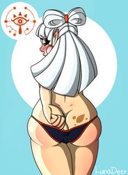 back_view birthmark birthmark_on_ass black_panties breath_of_the_wild dalunadeer female panties paya_(the_legend_of_zelda) solo the_legend_of_zelda the_legend_of_zelda:_breath_of_the_wild topless