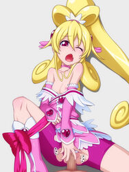 1boy aida_mana bike_shorts blonde_hair blush bondage boots bow censored choker clothed_sex clothing cure_heart dokidoki!_precure female flat_chest heart long_hair magical_girl mosaic_censoring nipples open_mouth penis pink_eyes ponytail precure pretty_cure sex shorts simple_background sweatdrop takeda_yukimura tied_hair top_pull torn_clothes white_background wince wink