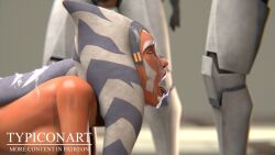 1girls 3d ahsoka_tano blender blender_(software) blender_cycles breasts clone_trooper clothed cum cum_in_mouth cum_on_face cumshot female group group_sex interspecies kissing kneeling knees masturbating masturbation naked naked_female on_knees patreon patreon_username self_upload standing star_wars submissive submissive_female sweat sweating the_clone_wars:_season_seven togruta tongue tongue_out typiconart