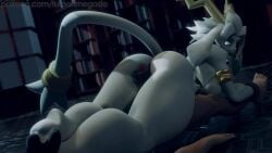 16:9 3d 3d_(artwork) 3d_animation animated anthro anthro_on_human big_butt blue_eyes bookshelf breasts butt clothed clothing female female_moaning female_on_human female_on_top floor furniture furry furry_female genitalia gloves glowing_eyes grey_body hair hand_on_leg horns huge_ass huge_thighs humanoid_genitalia humanoid_penis inside jacket lagomorph library long_ears long_hair long_tail looking_at_another looking_at_partner looking_back loop low_framerate_animation male moan night partially_clothed penis pleasure pseudoregalia sex sex_on_floor short_playtime sideboob size_difference sound sound_effects sound_warning spiked_hair sybil_(pseudoregalia) tail tall tall_female taller_girl thick_ass thick_eyebrows thick_thighs thigh_sex thighs turborenegade video white_pupils window