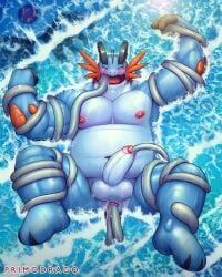 anthro anus belly generation_1_pokemon generation_6_pokemon hi_res male male/male mega_evolution mega_swampert muscular nintendo penetration pokemon pokemon_(species) primodrago sea solo tentacle tentacruel urethral water