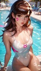 1girls ai_generated breasts d.va d.va_(overwatch_2) female high_resolution highres hips overwatch overwatch_2 swimming_pool swimsuit swimwear