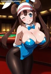 ai_generated aindroidparanoid ass big_breasts blue_eyes blush breasts breasts_out brown_hair bunny bunny_costume bunny_ears bunny_girl bunny_tail bunnysuit buns busty cameltoe cap casino curvy fat_ass female female_only game_freak hips huge_ass huge_breasts large_ass large_breasts narrow_waist navel nipples pantyhose pokemon pokemon_(species) pokemon_bw2 rosa_(pokemon) slim_waist stable_diffusion voluptuous wide_hips