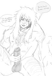 big_penis cock_vein jerkingoff jiraiya leaking_cum long_hair masturbation naruto phone_call phone_sex solo stroking_penis uncut veiny_penis