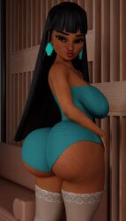 1girls 3d 3d_(artwork) ass back_view big_ass black_hair bubble_butt chel dark-skinned_female dark_skin female huge_ass latina presenting_hindquarters sean3dmagic solo the_road_to_el_dorado