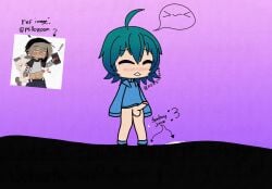 :3 blue_hair bottomless bottomless_male circumcised cum cum_drip cum_on_floor cumming cute_expression cute_male dripping dripping_cum emoticon femboy femboy_juice gacha gacha_life gay girly gradient_hair green_hair juice male_only moaning otoko_no_ko penis pleasure_face solo_male trap yaoi