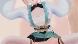 1boy 1girls 3d animated bedroom belly_button blonde_hair blue_eyes bouncing_breasts breasts censored clothed_female_nude_male clothing cum cum_in_pussy cum_inside dancing ejaculation ejaculation_while_penetrating embarrassed hololive hololive_japan holox huge_breasts indoors kazama_iroha light-skinned_male light_skin male_pov mikumikudance missionary_position mmd mosaic_censoring multitasking on_bed pale-skinned_female pale_skin phone pov room shy smartphone sound tagme timid video virtual_youtuber watching_dance zuzuzu3d