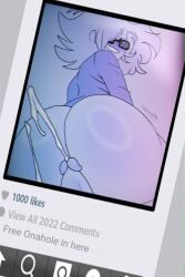 ass_grab big_ass cartoonwizzard cumming_from_anal_sex cumming_outside cumshot femboy glasses nerd phone_screen thicc_thighs vannihope white_background white_skin